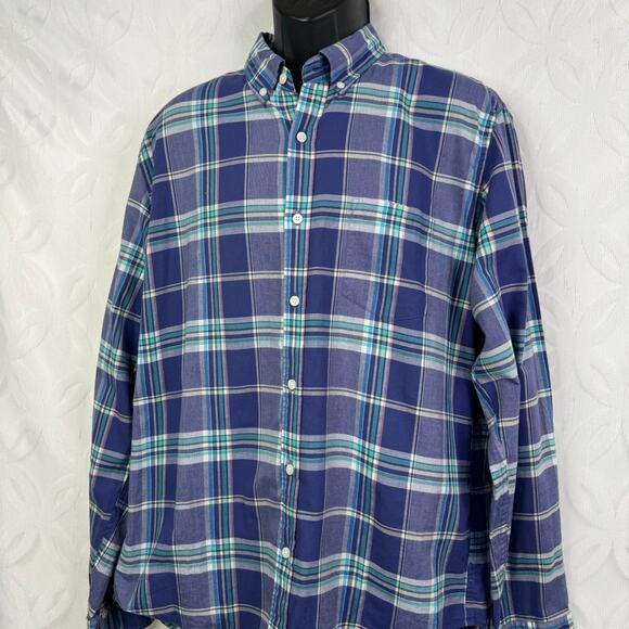 J. Crew Slim Fit Summer Plaid Button Down Shirt Mens Size XL - Picture 3 of 6